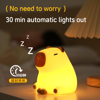 USB επαναφορτιζόμενο θολωτικό φωτισμό Capybara νυχτερινό φωτισμό Σιλικόνιο νυχτερινά φώτα παιδική κρεβατοκάμαρα επιτραπέζιο φως