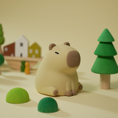Δημιουργικό Capybara LED νυχτερινό φως Cute Σιλικόνη Πλακέτο Πλακέτο για το δωμάτιο των παιδιών έξυπνο σπίτι δώρο
