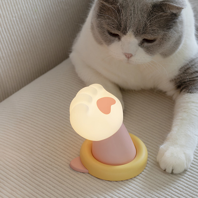 Φαρμακείο Καλό Ελέγχου Κοιμήματος CAT PAW USB Λάμπες υπνοδωματίου Σιλικόνιο Λάμπα επαναφορτιζόμενο φως αφής Σιλικόνιο νυχτερινό φως