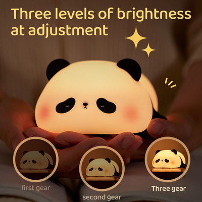 Σιλικόνη λάμπα Panda 1200mah Ευαίσθητο έλεγχο βρύσης ζεστό λευκό αναπνευστικό φως φορητό LED USB επαναφορτιζόμενο νυχτερινό φως
