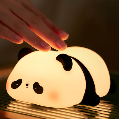 Σιλικόνη λάμπα Panda 1200mah Ευαίσθητο έλεγχο βρύσης ζεστό λευκό αναπνευστικό φως φορητό LED USB επαναφορτιζόμενο νυχτερινό φως