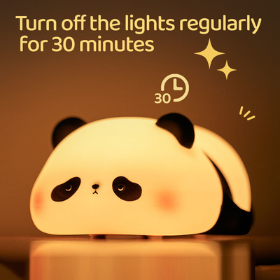 Σιλικόνη λάμπα Panda 1200mah Ευαίσθητο έλεγχο βρύσης ζεστό λευκό αναπνευστικό φως φορητό LED USB επαναφορτιζόμενο νυχτερινό φως