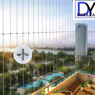 Αόρατη σχάρα από ανοξείδωτο χάλυβα 316 με σύρμα 2.0mm, νάιλον επίστρωση και απόσταση σύρματος 5cm