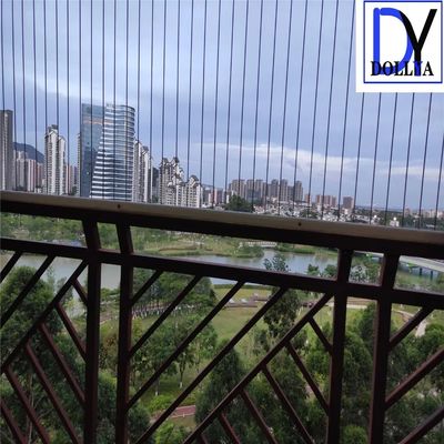 Αόρατη σχάρα από ανοξείδωτο χάλυβα 316 με σύρμα 2.0mm, νάιλον επίστρωση και απόσταση σύρματος 5cm