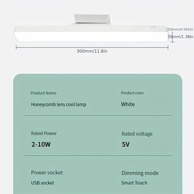 Λυχνία γραφείου LED με θερμοκρασία χρώματος 3500-6500K, με ονομαστική τάση 5V 1A, ιδανική για φωτισμό εργασίας, ανάγνωση και διακόσμηση