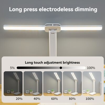 Λυχνία γραφείου LED με ρύθμιση φωτεινότητας τριών επιπέδων που παρέχει λύση φωτισμού για περιβάλλοντα εργασίας, μελέτης και χαλάρωσης