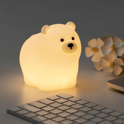 OEM Led Cute Cartoon Silicone Bear Sleep Lamp Usb επαναφορτιζόμενο νυχτερινό λαμπτήρα υπνοδωμάτιο μωρού Νυχτερινό φως πλάι στο κρεβάτι