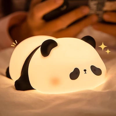 Σιλικόνη λάμπα Panda 1200mah Ευαίσθητο έλεγχο βρύσης ζεστό λευκό αναπνευστικό φως φορητό LED USB επαναφορτιζόμενο νυχτερινό φως