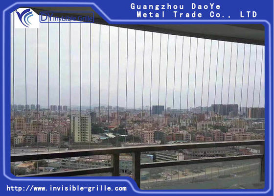 Ασφάλεια 2.0mm αόρατα κάγκελα μπαλκονιών καλωδίων ανοξείδωτου 316