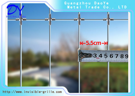 SS316 2.5mm Casement μπαλκονιών αόρατα κάγκελα