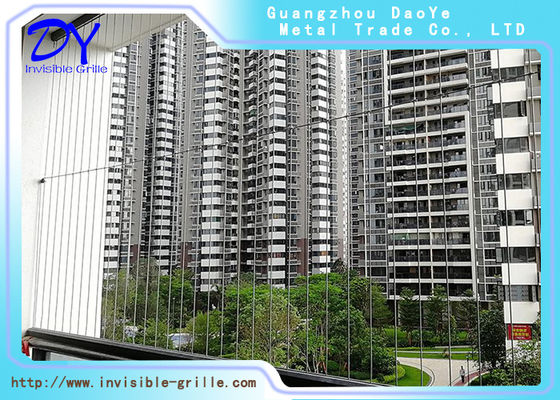 2.0mm 316 Ατσάλινο σύρμα πολυώροφο κτίριο Βαλκόνι/Παράθυρο Αόρατη Σωτήριος Διάφραξη